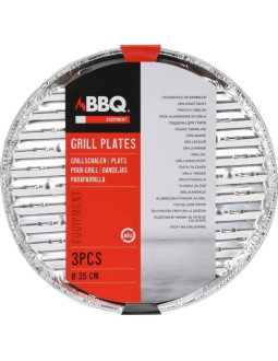 Aluminiowe tacki na grilla śr 34cm 3szt 2