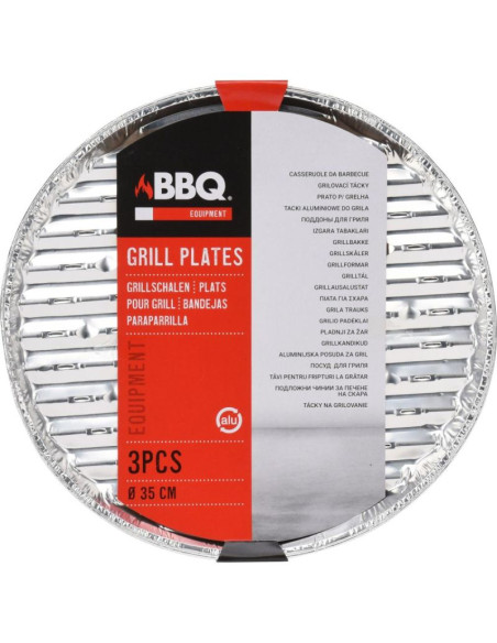 Aluminiowe tacki na grilla śr 34cm 3szt