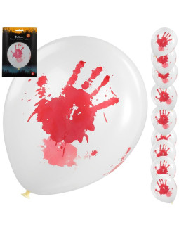 Balon dekoracyjny halloween krwawy odcisk dłoni 10szt