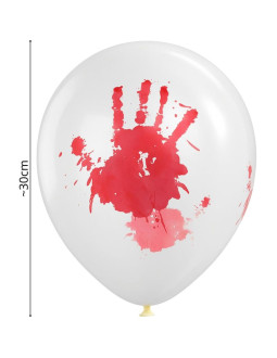 Balon dekoracyjny halloween krwawy odcisk dłoni 10szt 2