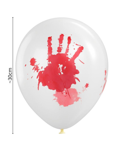 Balon dekoracyjny halloween krwawy odcisk dłoni 10szt