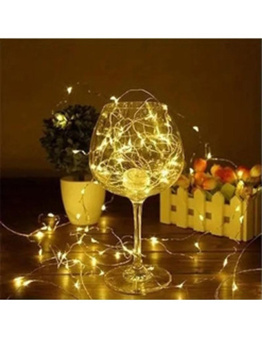 Lampki druciki na baterie girlanda 100 led ciepły biały