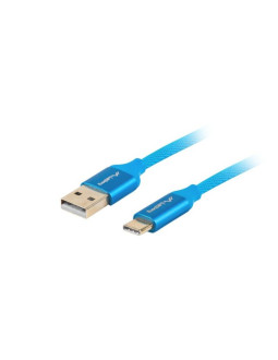 Kabel lanberg premium qc 3.0 ca-usbo-22cu-0005-bl (usb 2.0 typu a m - usb typu c m  0,50m  kolor niebieski) 2
