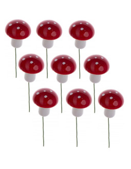 Figurka dekoracyjna grzybki muchomorki na druciku 9szt