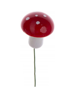 Figurka dekoracyjna grzybki muchomorki na druciku 9szt 2