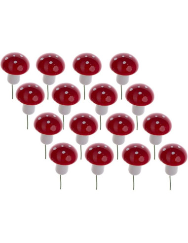 Figurka dekoracyjna grzybki muchomorki na druciku 16szt