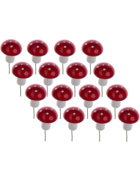 Figurka dekoracyjna grzybki muchomorki na druciku 16szt