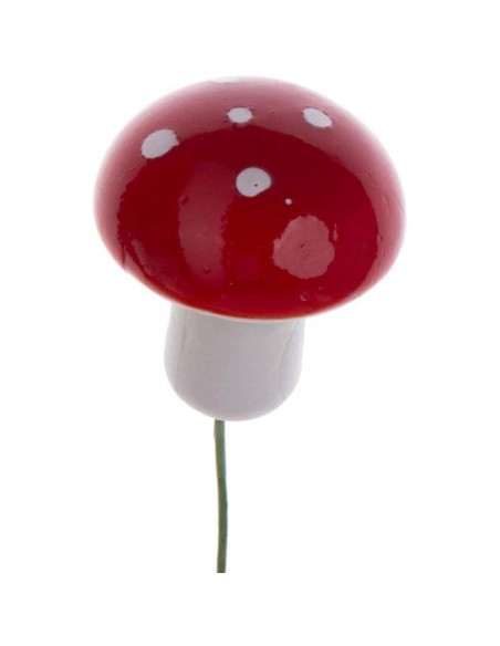 Figurka dekoracyjna grzybki muchomorki na druciku 16szt