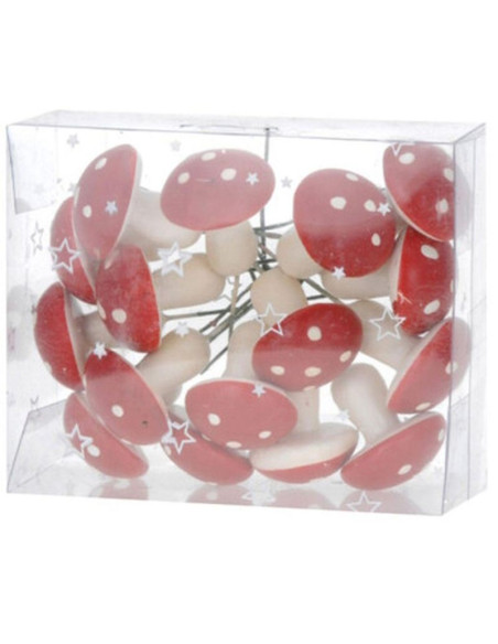 Figurka dekoracyjna grzybki muchomorki na druciku 16szt