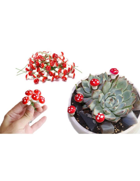 Figurka dekoracyjna grzybki muchomorki na druciku 16szt