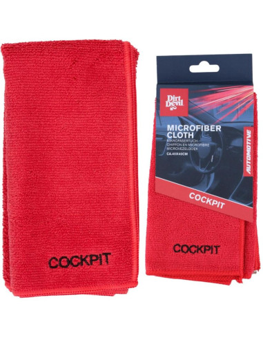 Ściereczka do czyszczenia microfibra kokpit 40x40cm dirt devil czerwona