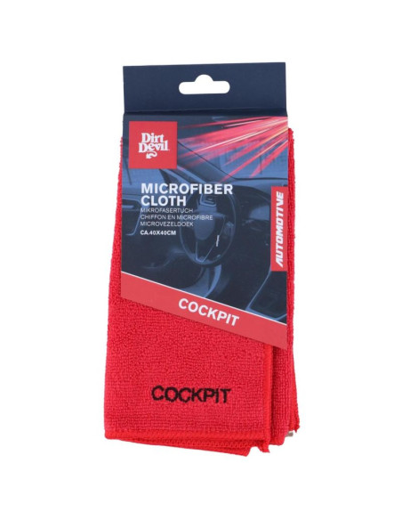 Ściereczka do czyszczenia microfibra kokpit 40x40cm dirt devil czerwona