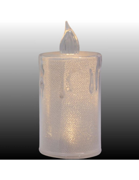 Świeca dekoracyjna 10,5 cm transparenta ciepły biały 1 led