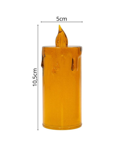 Świeca dekoracyjna 10,5 cm amber ciepły biały 1 led