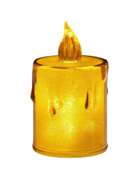Świeca dekoracyjna 10,5 cm amber ciepły biały 1 led