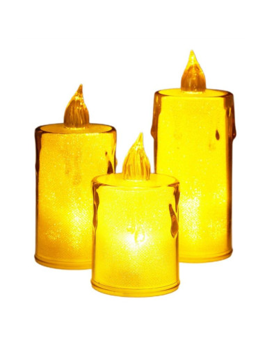 Świeca dekoracyjna 10,5 cm amber ciepły biały 1 led