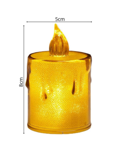 Świeca dekoracyjna 10,5 cm amber ciepły biały 1 led