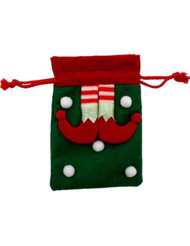 Świąteczny woreczek na prezent 20x15cm nogi elfa