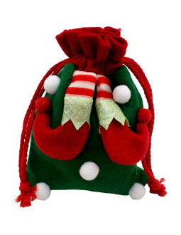 Świąteczny woreczek na prezent 20x15cm nogi elfa 2
