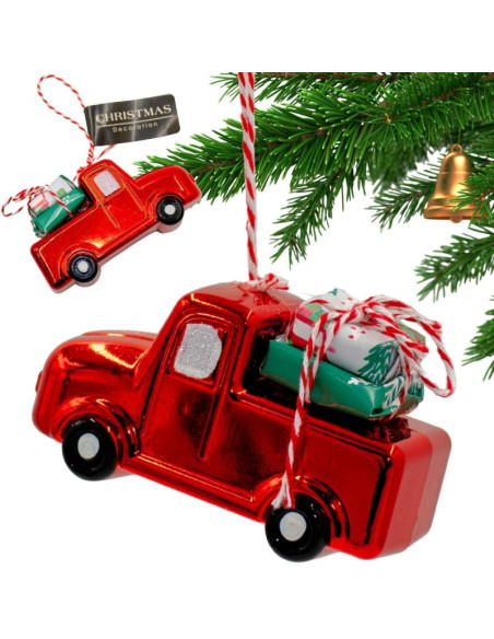 Ozdoba wisząca bombka samochód czerwony