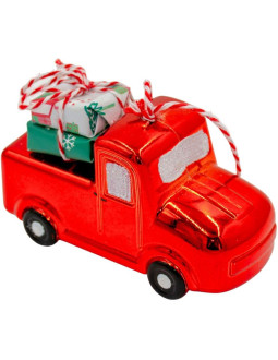 Ozdoba wisząca bombka samochód czerwony 2