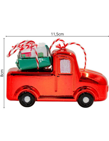 Ozdoba wisząca bombka samochód czerwony