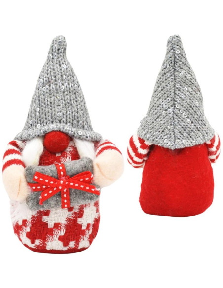 Skrzat gnom dekoracyjny 15cm szary girl