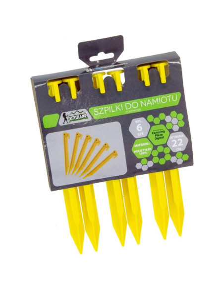 Śledzie do namiotu 22cm kpl. 6szt plastik enero camp