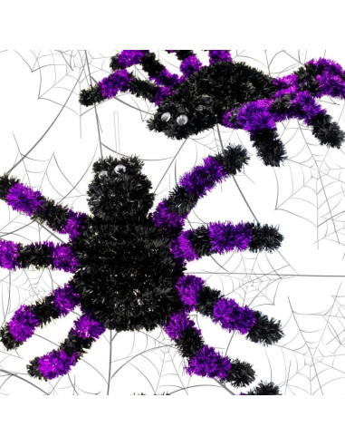 Figurka dekoracyjna pająk halloween fioletowy