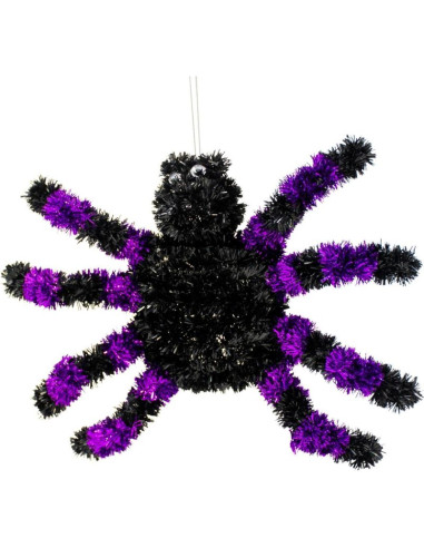 Figurka dekoracyjna pająk halloween fioletowy