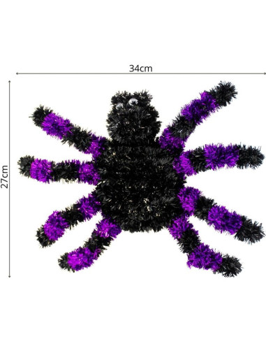 Figurka dekoracyjna pająk halloween fioletowy