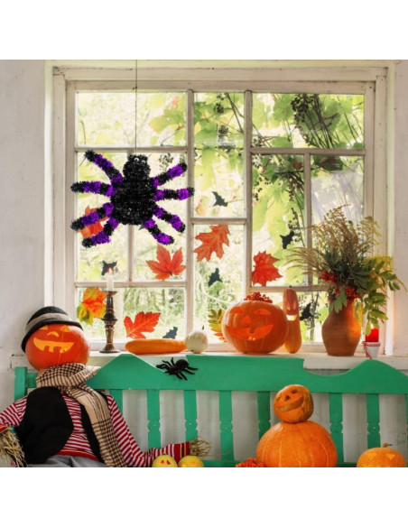 Figurka dekoracyjna pająk halloween fioletowy