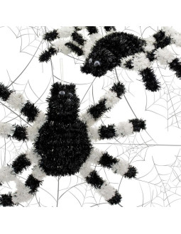 Figurka dekoracyjna pająk halloween biały