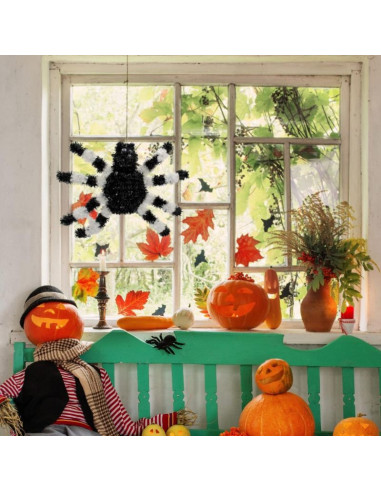 Figurka dekoracyjna pająk halloween biały