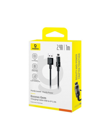 Kabel baseus gem typ usb typ a do ip 2.4a 1m (czarny)
