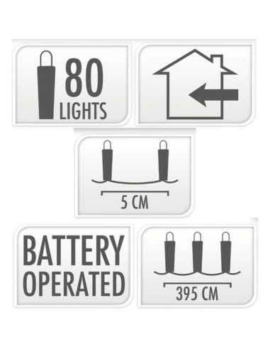 Lampki druciki na baterie girlanda 80 led ciepły biały