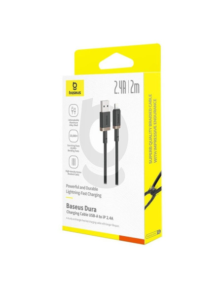 Kabel baseus dura 2.4a 2m (czarno-złoty)