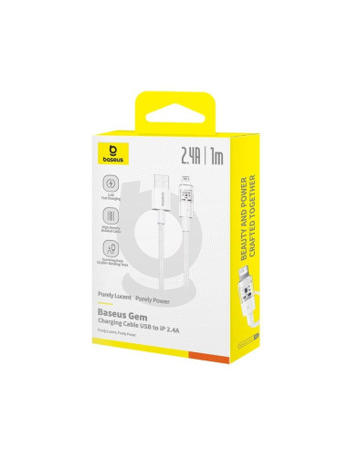 Kabel baseus gem 2.4a 1m (biały)