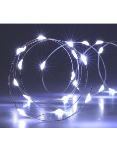 Lampki druciki na baterie girlanda 80 led zimny biały