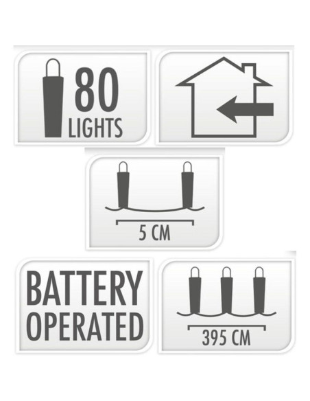 Lampki druciki na baterie girlanda 80 led zimny biały