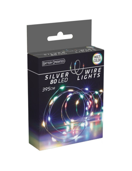 Lampki druciki na baterie girlanda 80 led multikolor