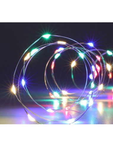 Lampki druciki na baterie girlanda 80 led multikolor