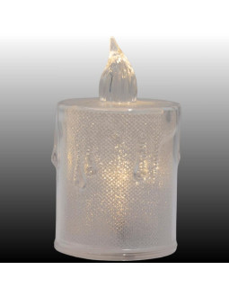 Świeca dekoracyjna 8 cm transparenta ciepły biały 1 led 2