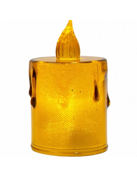 Świeca dekoracyjna 8 cm amber ciepły biały 1 led