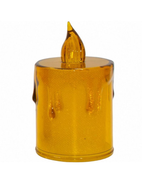Świeca dekoracyjna 8 cm amber ciepły biały 1 led