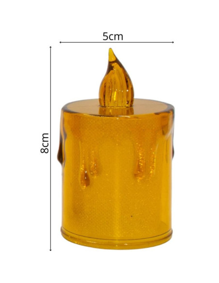 Świeca dekoracyjna 8 cm amber ciepły biały 1 led