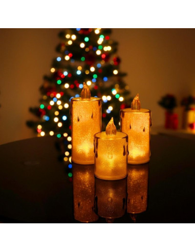 Świeca dekoracyjna 8 cm amber ciepły biały 1 led