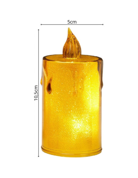 Świeca dekoracyjna 8 cm amber ciepły biały 1 led