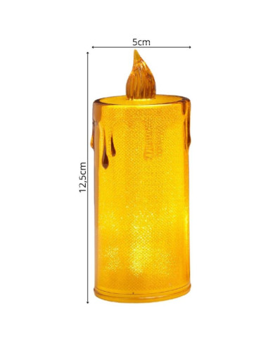 Świeca dekoracyjna 8 cm amber ciepły biały 1 led