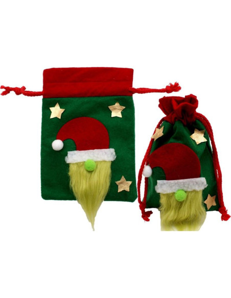 Świąteczny woreczek na prezent z mikołajem 15x20cm